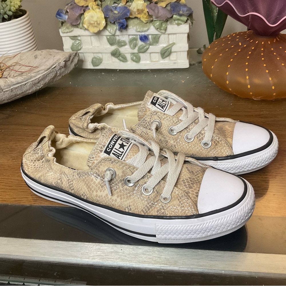 CONVERSE ALL STAR SHORELINE SNAKESKIN PATTERN SLIP ON SNEAKERS SZ 8